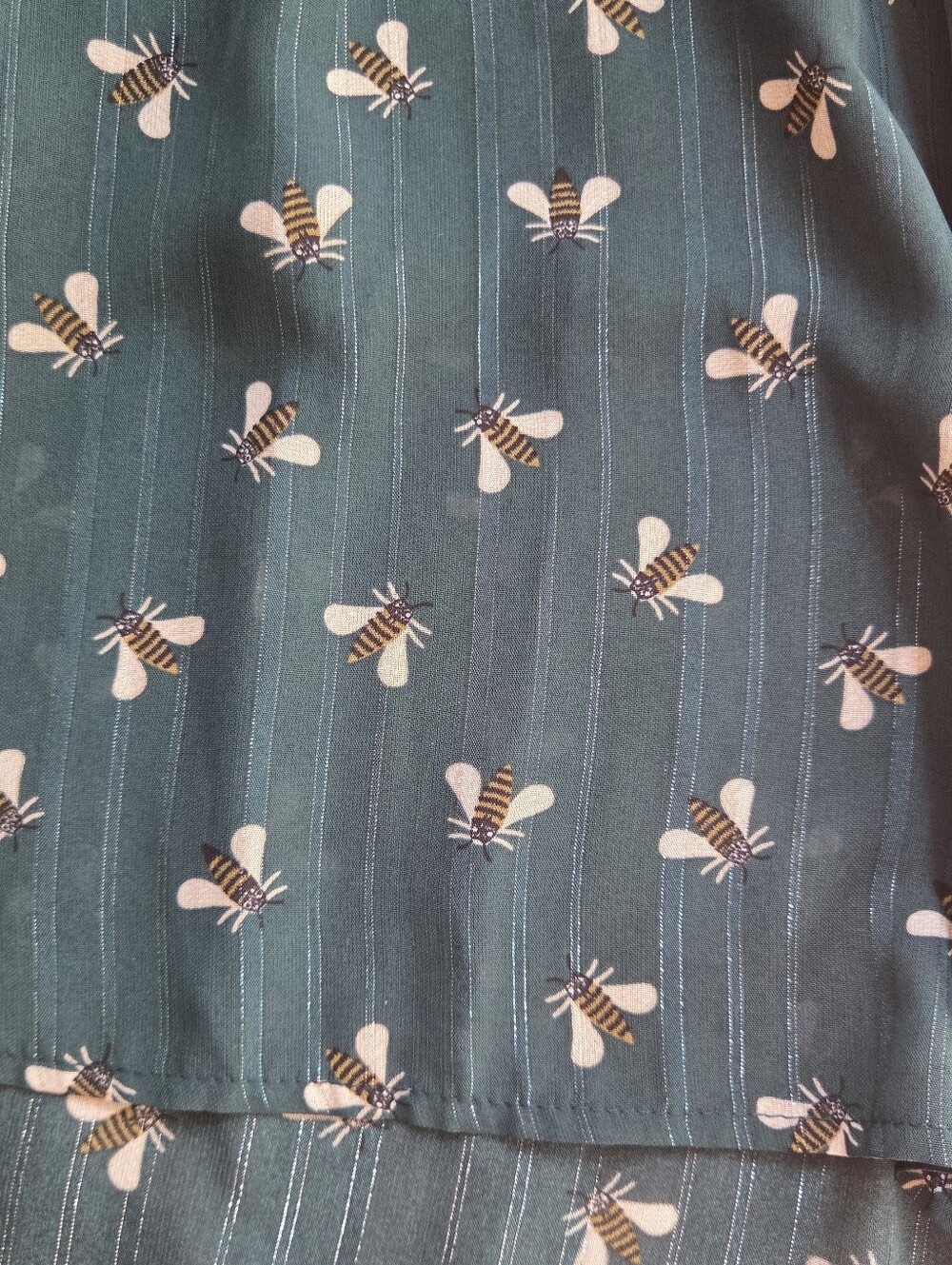 L.A. Soul Olive Green Bee Print Dress Short Whimsigoth Cottagecore Fairycore MED - Picture 5 of 5